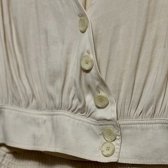 Free People Adorable White Silk Blouse Romantic Style size XS - Picture 4 of 11